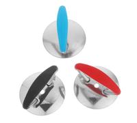 COLLBATH 3pcs Heat Resistant Silicone Pot Lid Handle Knob Replacement Stainless Steel Pan Lid Top for Kettle Frying Stew Pots Black Red Blue Cooking Accessories