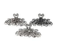 COLLBATH 3pcs Large Retro Alloy Hair Claw Clips for Women Sparkling Rhinestones Strong Hold Non Slip Banana Jaw Hair Clamps in White Gray and Dark Blue