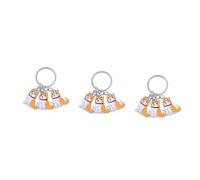 COLLBATH 3pcs Metal Pet Dog Car Keyring Creative Keychain Charms Husky Pendant Fashion Keyring