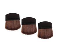 COLLBATH 3pcs Mini Blush Makeup Brushes for Face and Cheeks Soft Dense Bristles for Smooth Application Plastic Handle Travel Cosmetic Brush for Liquid and Powder Foundation