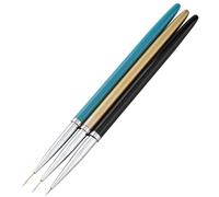 COLLBATH 3Pcs Nail Art Painting Pens with Ultra Thin Tips Metal Handles for Fine Detail Line Drawing Flowers and Patterns DIY Nail Tools in Gold Black and Blue