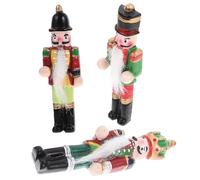 COLLBATH 3Pcs Nutcracker Fridge Magnets Set Resin Multifunctional Refrigerator Decor Green and Black Caps, Small Household Refrigerator Magnet for Daily Use and Kitchen Display