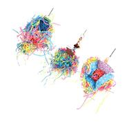 COLLBATH 3pcs Parrot Chewing Toys Talking Bird Accessories Bird Bite Toy Parrot Perch Swing Random Color
