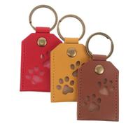 COLLBATH 3pcs Pet Memorial Keychain Transparent Square Hair Storage Keepsake for Dogs Cats Birds Rabbits Portable Remembrance Pendant for Pet Owners Easy Attachment Brown Red Yellow