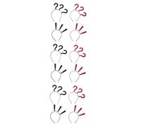 COLLBATH 3pcs Question Mark Headband Punctuation Hair Hoop Graduation Cap Headband Novelty Hair Band Exaggerate Head Wrap for Christmas Holiday Party Photo Booth