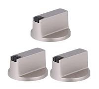 COLLBATH 3pcs Replacement Gas Stove Knobs for Cooker with Universal 6mm Hole Diameter, Metal Silver Stove Control Knobs Featuring Rust and Corrosion Resistance and Comfortable Touch