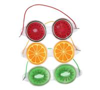 COLLBATH 3pcs Reusable Gel Eye Patches Cooling Eye Mask for Puffiness and Dark Circles Fruit Cartoon Design PVC Ice Pads for Home Relaxation and Fatigue Relief