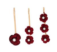 COLLBATH 3pcs Rose Pearl Flower Hair Clips Lightweight Elegant Hair Barrettes for Women Teens Wedding Prom Garden Parties Accessories