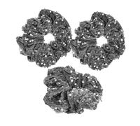 COLLBATH 3pcs Sequin Hair Tie Shiny Scrunchies for Women Sparkly Hair Ties for Women Shiny Ponytail Holder Grey Sequins