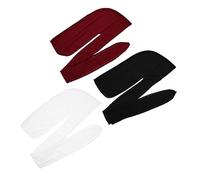COLLBATH 3pcs Silky Turban Durags for Men Women Hip-hop Hat Long Tail Scarf Bandana