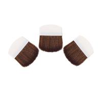 COLLBATH 3pcs Small Half-round Blush Brush Mini Powder Makeup Brush with Horsehair and Plastic Handle Portable Design for Travel and Parties Facial Foundation Application