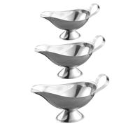 COLLBATH 3Pcs Stainless Steel Gravy Boat Sauce Jug Set for Home Kitchen Serving Salad Dressing and Sauces Easy Clean 8 oz