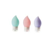 COLLBATH 3pcs Travel Bottles Set Silicone Liquid Containers Portable Refillable Lotion Soap Dispensers for Toiletries Camping Trip Blue Pink Purple