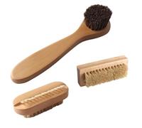 COLLBATH 3pcs Wooden Pig Bristles Hand Cleaning Brush Set Rectangular and Oval Shapes, Lightweight Synthetic Material, Practical for Nails and Hands, Compact Design for Easy Storage