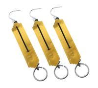 COLLBATH 3pcs Yellow Mechanical Luggage Weight Scale Portable Hanging Scale with Hook Handheld Travel Suitcase Weighing Tool for Household and Outdoor Use