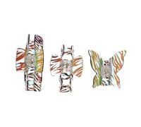 COLLBATH 3pcs Zebra Pattern Acrylic Hair Claw Clips Simple Geometric Design Hair Clasp Strong Hold Jaw Clips for Daily Use Parties Travel