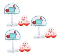 COLLBATH 3sets Bird Play Stand Parrot Toys for African Grey Bird Basketball Hoop Pet Educational Toy 4pcs*3 Random Color