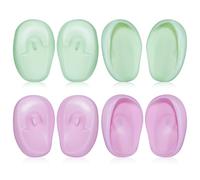 COLLBATH 4 Pairs Silicone Ear Protectors for Hair Dyeing Hair Coloring Ear Covers with Soft Silicone Suitable for and Shower Use Pastel Purple and Green