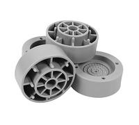 COLLBATH 4 Pcs Anti Vibration Pads and Fridge Lifting Mats for Washing Machine Furniture, 2.5cm Heighten Shock-absorbing Non-slip Floor Protectors, Grey Set for Home Appliance Stability