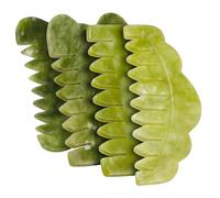 COLLBATH 4 Pcs Natural Jade Massage Combs for Scalp and Body Gua Sha Scraping Tools Smooth Surface Safe for Head Neck Back Hands with Bright Color for Relaxation and Meridian Therapy