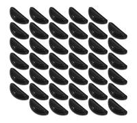 COLLBATH 40pcs Black Silicone Nose Pads with Airbag D-shape Soft Non-slip Adhesive Nose Grips for Plastic Frames Thin Eyeglass Pads Comfortable All-day Wear and Height Increase