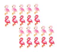 COLLBATH 40Pcs Resin Flamingo Craft Ornaments for DIY Phone Case and Hair Clip Decoration Pink and Red Flamingo Adornments for Creative Phone Shell Accessories and Gift Ideas