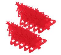 COLLBATH 48pcs Red Felt Christmas Tree Cutlery Holders Festive Utensil Bags for Holiday Table Decor Scratch-resistant Pouches for Organized Silverware Storage at Xmas Gatherings