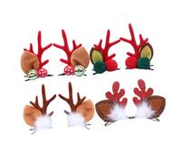 COLLBATH 4pairs Christmas Hair Clips Decorative Boy Girl Hair Accessories for Xmas Party Cute Reindeer Antler Boy Girl Headwear Present