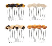 COLLBATH 4pcs Acetate Hair Side Combs, Small Seven-Tooth Hair Decorative Bangs Pin Headpiece, Comb Jewellery Fashion Styling Accessories for Women