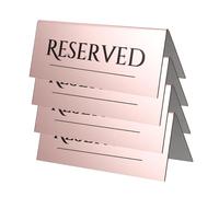 COLLBATH 4pcs Acrylic Reserved Seating Signs Rose Gold Wedding Table Tents for Restaurant Guest Seating Family Gatherings Clear Reservation Cards
