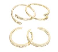 COLLBATH 4pcs Adjustable Boho Toe Rings Set for Women Open Cuff Rhinestone Foot Jewelry with Smooth Polished Edges Comfortable Summer Beach Accessory for Casual and Vacation Wear