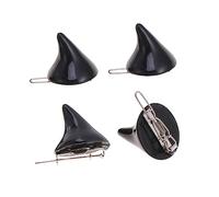 COLLBATH 4Pcs Black Devil Horn Hair Clips Lightweight Fabric Metal Hairpins for Halloween Party Festival Hair Accessories