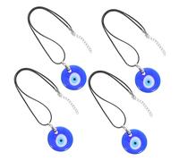 COLLBATH 4pcs Blue Glass Evil Eye Necklace with Flatback Charm Pendants Secure Clasp Dainty Chain Jewelry for Men Women Versatile Lucky Protection Hanging Ornament for Casual and Formal