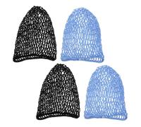 COLLBATH 4pcs Breathable Mesh Crochet Hair Nets for Women Sleeping Lightweight Sleep Caps with Elegant Knit Design Protective Hair Wraps and Nighttime Styling