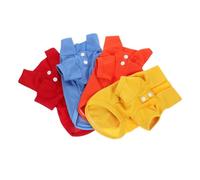 COLLBATH 4pcs Breathable Pet T-shirt for Dogs Stylish Puppy Summer Clothes Blue Yellow Orange and Red Comfortable and Easy to Wear for Any Occasion