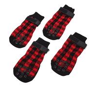 COLLBATH 4pcs Christmas Themed Dog Socks Paw Non Pet Socks for Dogs Anti-scratch Soft Breathable Fashionable Pet Footwear