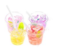 COLLBATH 4pcs Creative DIY Miniature Barrel Cold Drink Cup Keychain Lightweight Backpack Charms for Travel Shopping Parties Unique Purse Accessories in Pink Yellow Peach Purple