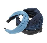 COLLBATH 4pcs Denim Knotted Headbands for Women and Wide Thick Hairbands with Central Knot Lightweight Fashion Hair Accessories for Outdoor Work and Travel