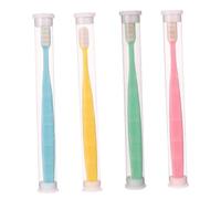 COLLBATH 4pcs Extra Soft Bristle Toothbrush for Adults Ergonomic Handle Micro-Nano Technology for Cleaning and Tongue Care Portable Oral Hygiene Tool