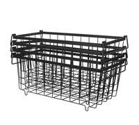 COLLBATH 4Pcs Freezer Basket Organizer Bins with Handles, Iron Wire Mesh Storage Baskets for Chest Freezer and Refrigerator Kitchen Pantry Food Storage and Organization