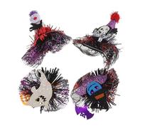 COLLBATH 4pcs Halloween Pet Hair Clips Spider Web Design Lightweight Hair Claw Clips Comfortable for Cats and Dogs Festive Costume Dress-up
