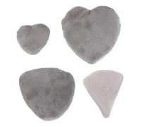 COLLBATH 4pcs High-density Heart Shaped Facial Powder Puff for Makeup Application Soft Gray Cotton Pads for Wet and Dry Use with Flat Surface and Precise Edges for Foundation Loose and