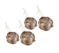 COLLBATH 4pcs Hummingbird Nesting Spheres with Natural Bedding Material Pre Filled DIY Bird Nest Supplies for Garden and Indoor Decor Secure Globe Design Attracts Hummingbirds and Other