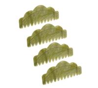 COLLBATH 4pcs Jade Massage Comb Stone Jade Massage Stone Hair Comb for Head Caring Relaxation