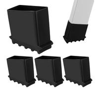 COLLBATH 4Pcs Ladder Feet Covers, Non-Slip Step Herringbone Rubber Foot Pads Cushion Extension End Caps for Ladder Protection Leg Accessories Replacement Black Random Texture