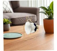 COLLBATH 4pcs Metal Tea Cup Display Stand Rack Thick Wire Espresso Mug and Saucer Holder for Kitchen Countertop Multipurpose Cup Organizer for Home Decor and Party Use