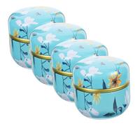 COLLBATH 4pcs Mini Iron Tea Canisters with Airtight Sealed Lids Portable Retro Storage Jars for Kitchen Salt Sugar Jam Moisture Containers