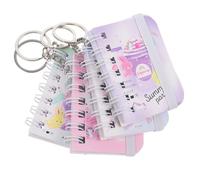 COLLBATH 4pcs Mini Keychain Notebook Set Cute Kawaii Tiny Pocket Notepad Key Ring for Boys and Girls Girls Random Pattern Portable Pocket Diary
