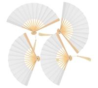 COLLBATH 4pcs Miniature Folding Fans for Dolls Lightweight Paper and Wood Small Hand Fan Easy to Open and Close Chinese Style for DIY Crafts and Home Decoration