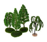 COLLBATH 4pcs Miniature Model Trees Set for Architectural Dioramas, Plastic Mixed Mini Landscape Craft Trees for Tabletop Games and Scenic Model Making